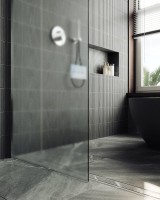 Душевая перегородка Maybahglass MGD-700-5ш 79 см, профиль хром матовый, стекло сатин