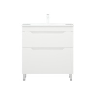 Тумба с раковиной Corozo Юта 75 Z2 напольная, глянцевая белая