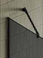 Душевая перегородка Maybahglass MGD-736-6у 89 см, профиль черный, стекло графит матовое