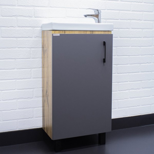 Тумба с раковиной Домино Craft 45 дуб вотан, графит