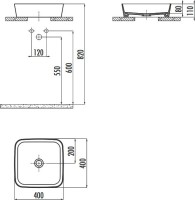 Накладная раковина Creavit Loop LP040-00CB00E-0000 белая глянцевая