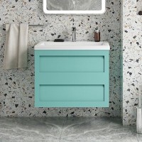 Тумба с раковиной Art&Max Platino 60 подвесная, светло-зеленая матовая