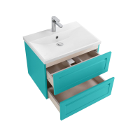 Тумба с раковиной Art&Max Platino 60 подвесная, светло-зеленая матовая