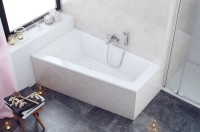 Акриловая ванна Excellent Sfera Slim L 170x100 см, угловая, левая, встраиваемая, белая, асимметричная, с каркасом