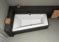 Акриловая ванна Excellent Sfera Slim L 170x100 см, угловая, левая, встраиваемая, белая, асимметричная, с каркасом