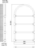 Полотенцесушитель водяной Terminus Версаль П4 500x930 хром