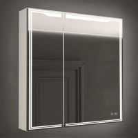 Зеркало-шкаф Art&Max Merano R 80х80 белое, с LED-подсветкой, 6000К