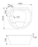 Акриловая ванна Gemy G9053 K Акриловая ванна Gemy G9053 K