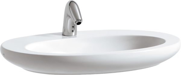 Накладная раковина Laufen Alessi one 8.1897.2.400.104.1 75 белая, овальная, с 1 отверстием под смеситель