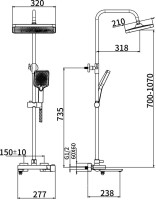 Душевая стойка BELZ B672 B24672-7 матовая черная