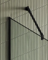 Душевая перегородка Maybahglass MGD-680-6у 109 см, профиль черный, стекло сатин