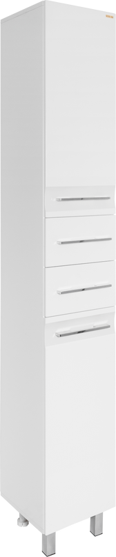 Шкаф пенал для ванной Vod-Ok Мальта 30 R с бельевой корзиной, белый