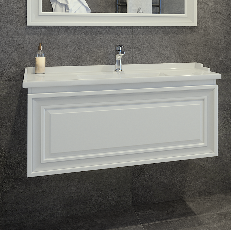 Тумба под раковину без столешницы Caprigo Ponza 100 подвесная, белая