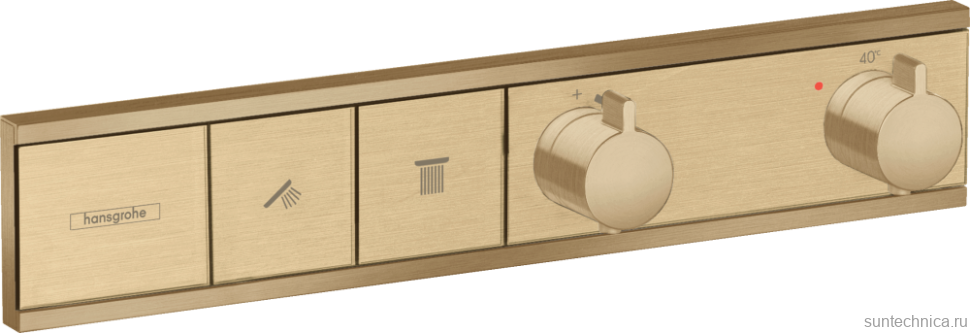 Термостатический смеситель встраиваемый Hansgrohe RainSelect 15380140 С ВНУТРЕННЕЙ ЧАСТЬЮ, шлифованная бронза