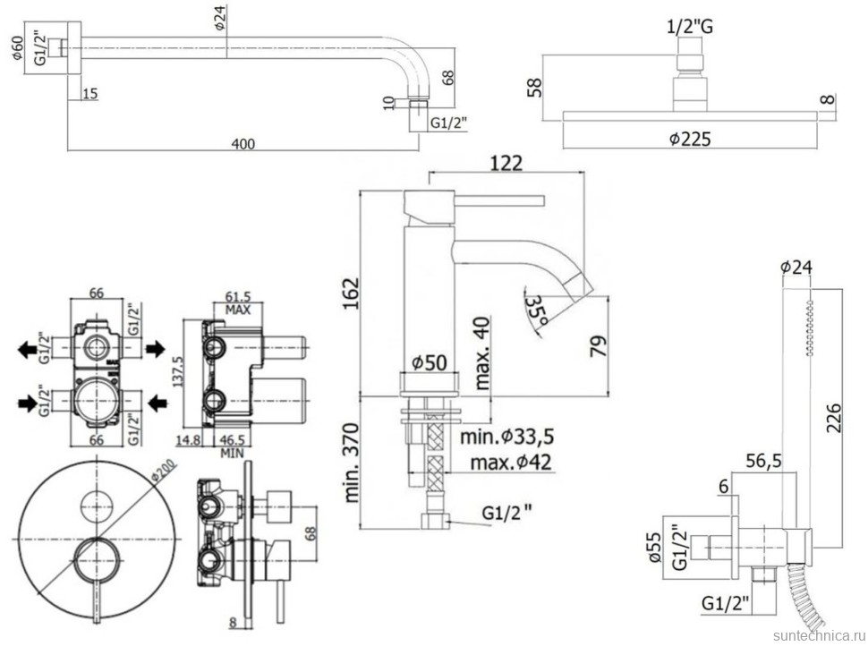 Комплект для ванной Paffoni Light KITLIG018CR071 С ВНУТРЕННЕЙ ЧАСТЬЮ, хром
