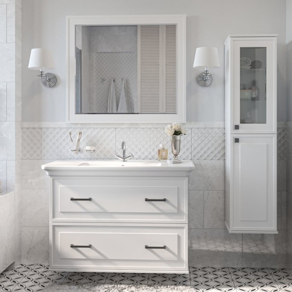 Мебель для ванной комнаты Sanflor Модена 105, подвесная, белая