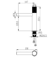 Смеситель для раковины Olive'S Mansa 36100MNB черный Смеситель для раковины Olive'S Mansa 36100MNB черный