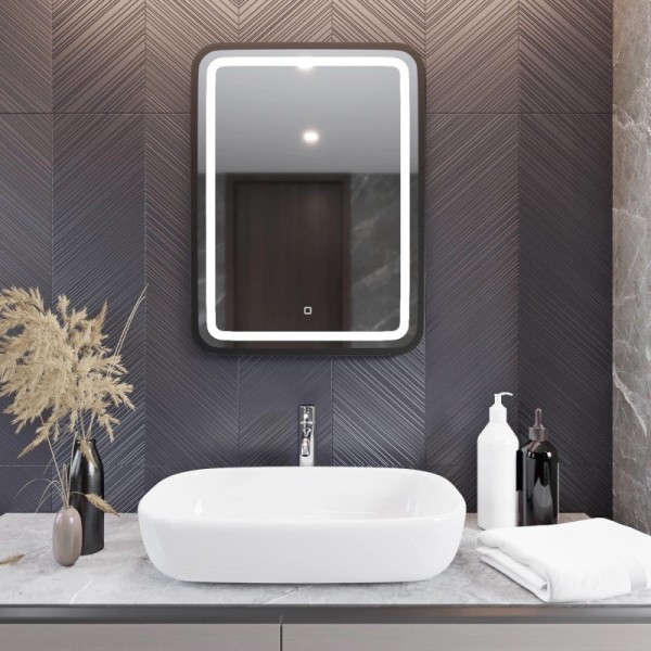 Зеркало Mixline Мальта -лофт 60 с подсветкой, пластиковая рама