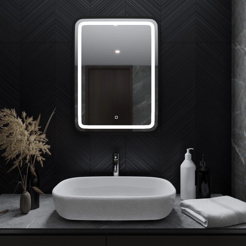 Зеркало Mixline Мальта -лофт 60 с подсветкой, пластиковая рама