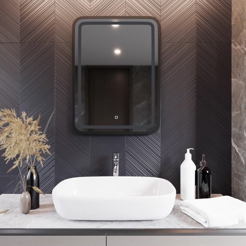 Зеркало Mixline Мальта -лофт 60 с подсветкой, пластиковая рама