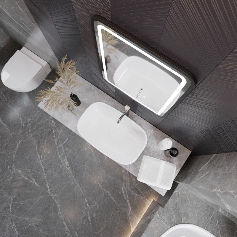 Зеркало Mixline Мальта -лофт 60 с подсветкой, пластиковая рама