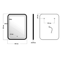 Зеркало Mixline Мальта -лофт 60 с подсветкой, пластиковая рама