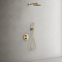 Душевой комплект Sancos Etna SC9010BG С ВНУТРЕННЕЙ ЧАСТЬЮ, брашированное золото, PVD покрытие