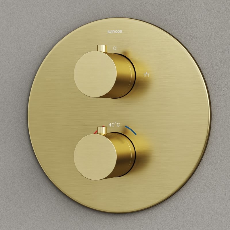 Душевой комплект Sancos Etna SC9010BG С ВНУТРЕННЕЙ ЧАСТЬЮ, брашированное золото, PVD покрытие