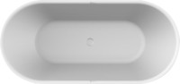 Акриловая ванна BelBagno BB70-1500-800-W/NM 150x80 см, отдельностоящая, глянцевая черная, овальная, на ножках, со сливом-переливом