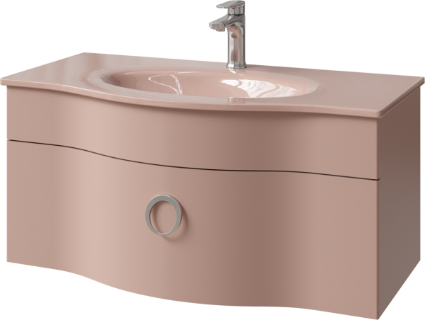Тумба под раковину Caprigo Ноктюрн 90 подвесная, 1 ящик, пудра