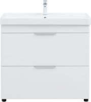 Тумба под раковину без столешницы Aquanet Ирис new 90 напольная, белая глянцевая