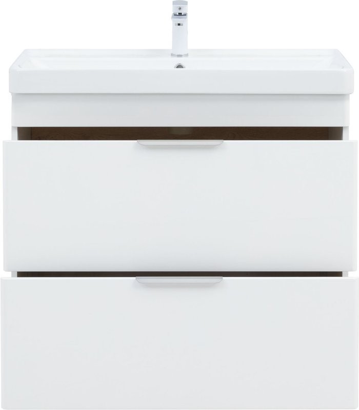 Тумба под раковину без столешницы Aquanet Ирис new 90 напольная, белая глянцевая