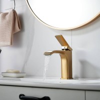 Смеситель для раковины Shevanik S4001G, золотой сатин