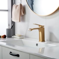 Смеситель для раковины Shevanik S4001G, золотой сатин