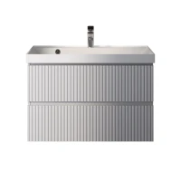 Тумба с раковиной AQUAme S1 80 подвесная, 2 ящика, белый глянец