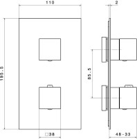 Термостатический смеситель встраиваемый KERAMA MARAZZI Futura 67648EKM.21.018 С ВНУТРЕННЕЙ ЧАСТЬЮ, хром