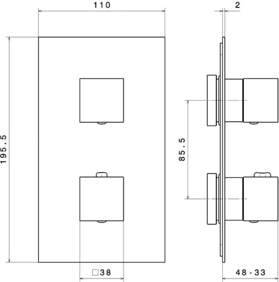Термостатический смеситель встраиваемый KERAMA MARAZZI Futura 67648EKM.21.018 С ВНУТРЕННЕЙ ЧАСТЬЮ, хром