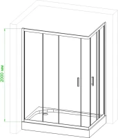 Душевой уголок Royal Bath HPD RB 8100 HPD-C 100x80