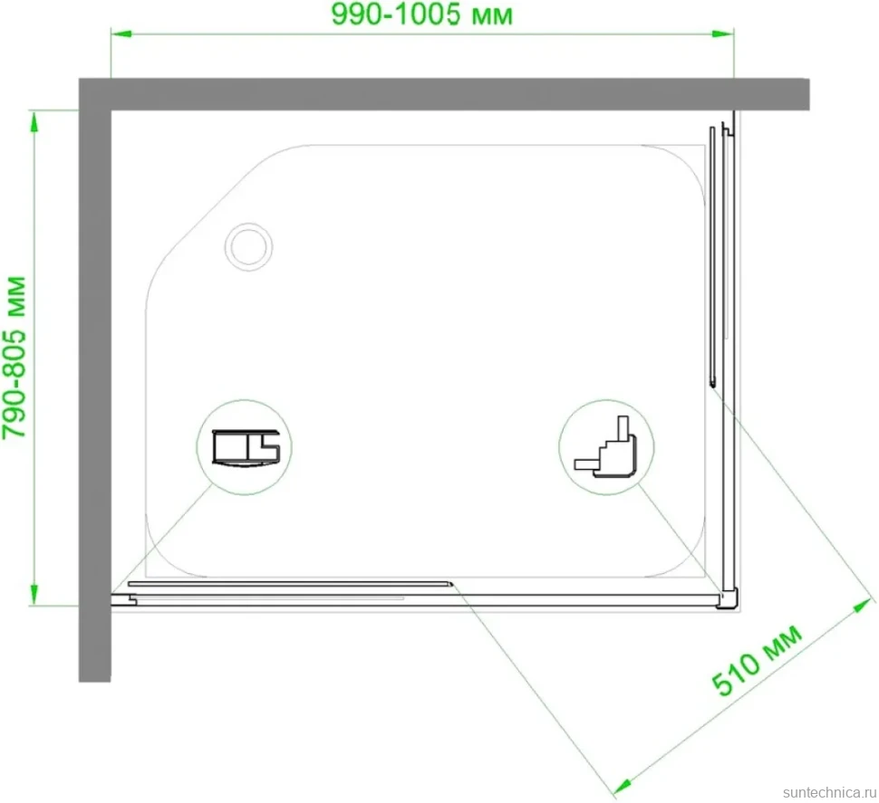 Душевой уголок Royal Bath HPD RB 8100 HPD-C 100x80
