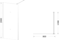 Душевая перегородка Veconi Korato KR72B-80-01-C7 80 см, профиль матовый черный