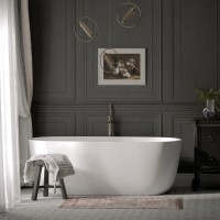 Акриловая ванна Sancos Space FB13 170x80 см, отдельностоящая, белая, овальная, с каркасом, со сливом-переливом