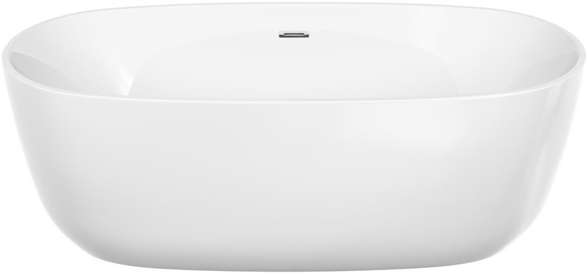 Акриловая ванна Sancos Space FB13 170x80 см, отдельностоящая, белая, овальная, с каркасом, со сливом-переливом