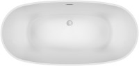 Акриловая ванна Sancos Space FB13 170x80 см, отдельностоящая, белая, овальная, с каркасом, со сливом-переливом