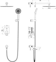 Душевой комплект Wonzon & Woghand WW-88939010-CR С ВНУТРЕННЕЙ ЧАСТЬЮ, хром