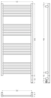 Полотенцесушитель электрический Сунержа Богема 3.1 00-6005-1250 130x55 см, подключение справа, без покрытия, лесенка
