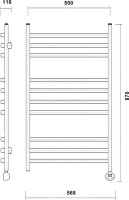 Полотенцесушитель электрический Domoterm Калипсо П10 50x80, золото, R