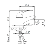 Смеситель для раковины Frap H02 F1002-B хром Смеситель для раковины Frap H02 F1002-B хром