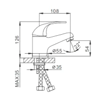 Смеситель для раковины Frap H02 F1002-B хром Смеситель для раковины Frap H02 F1002-B хром