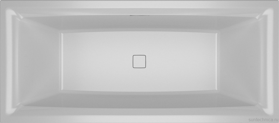 Акриловая ванна Riho Still Square 180x80 см, встраиваемая, белая, на ножках, со сливом-переливом