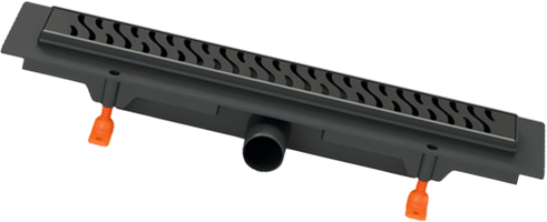 Душевой трап (лоток) MCH Chudej Harmony CH550HC 55 см, решетка матовая черная, с сифоном